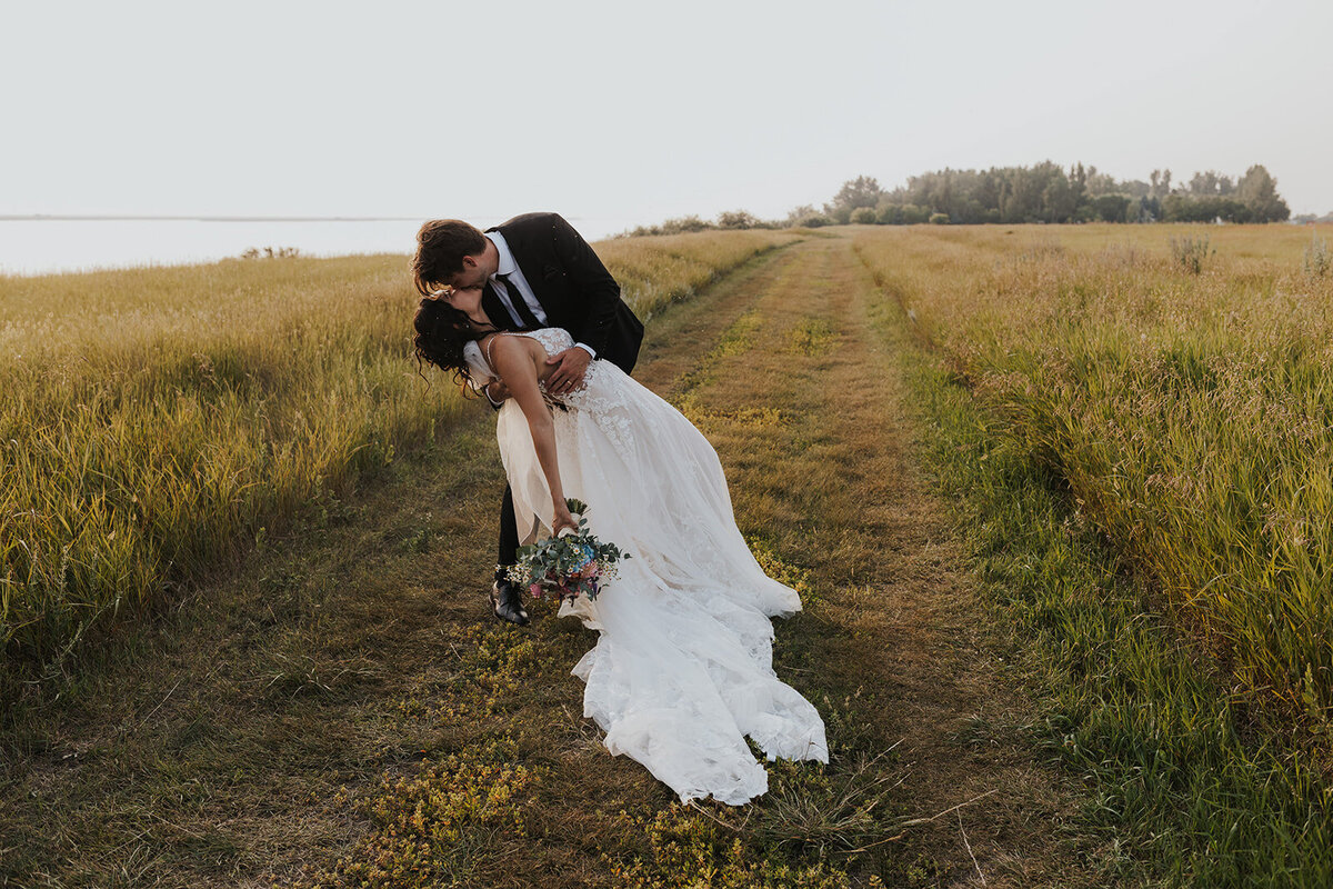 A SK backyard lake wedding