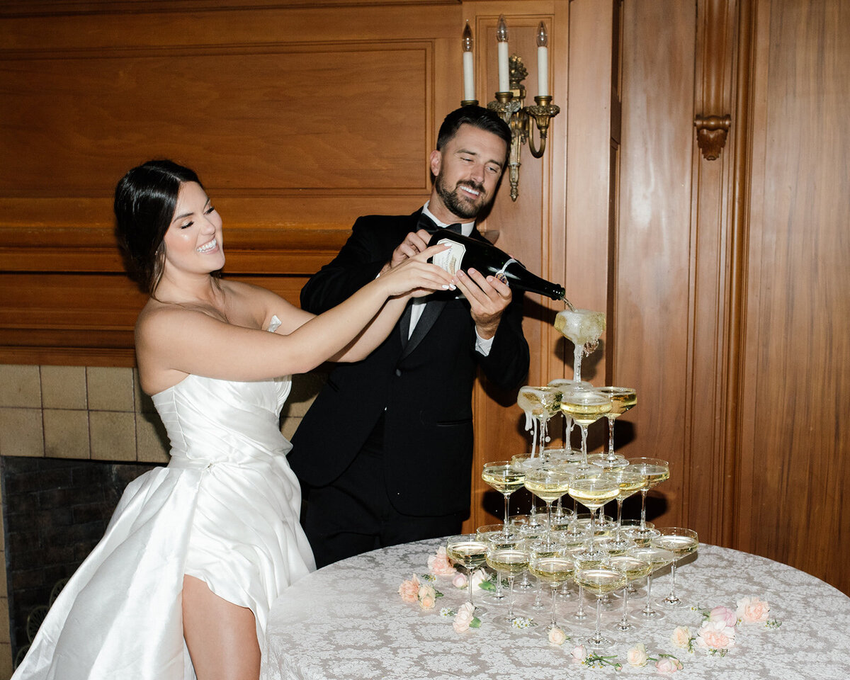 champagne tower at Villa Montalvo