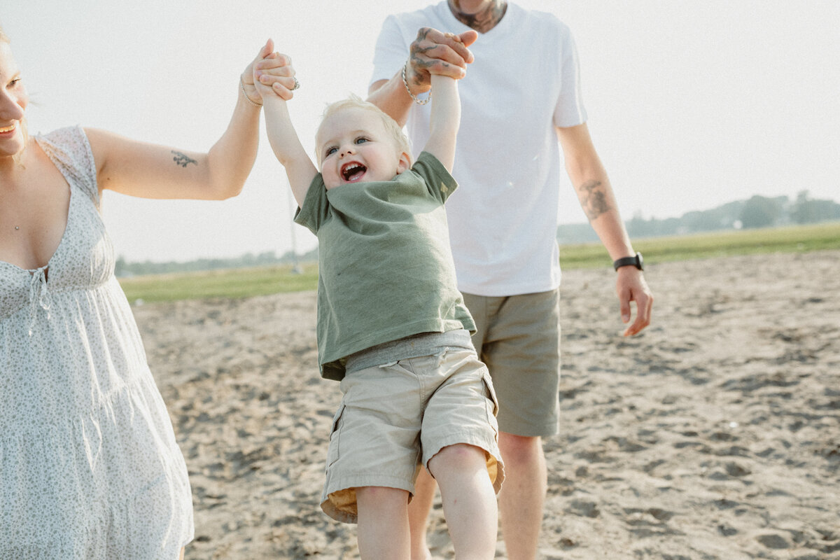 family portrait by the beach