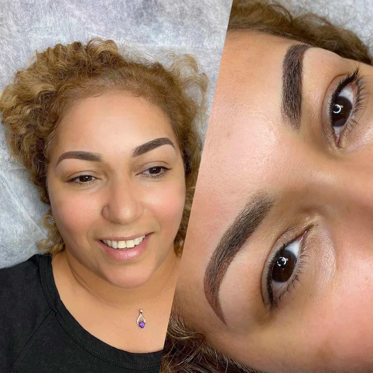 Ombre Powder Brows before and after