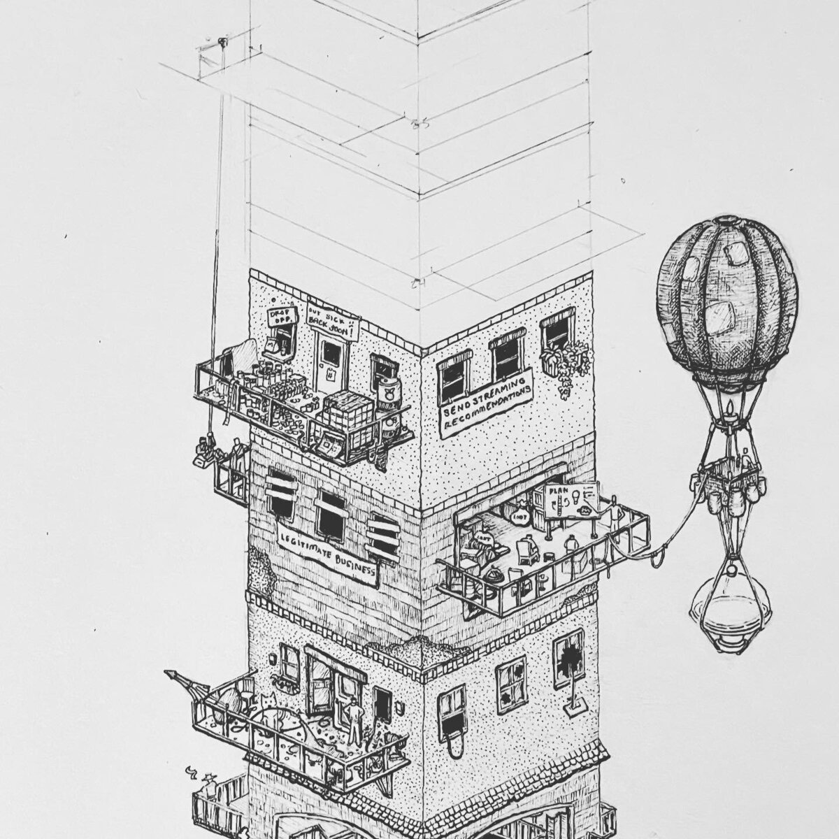 Pen and Ink Illustration of Inktober 2022 prompt: Booger