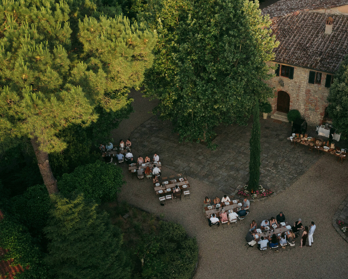 Breathtaking wide view of Villa La Selva Wine Resort in Tuscany