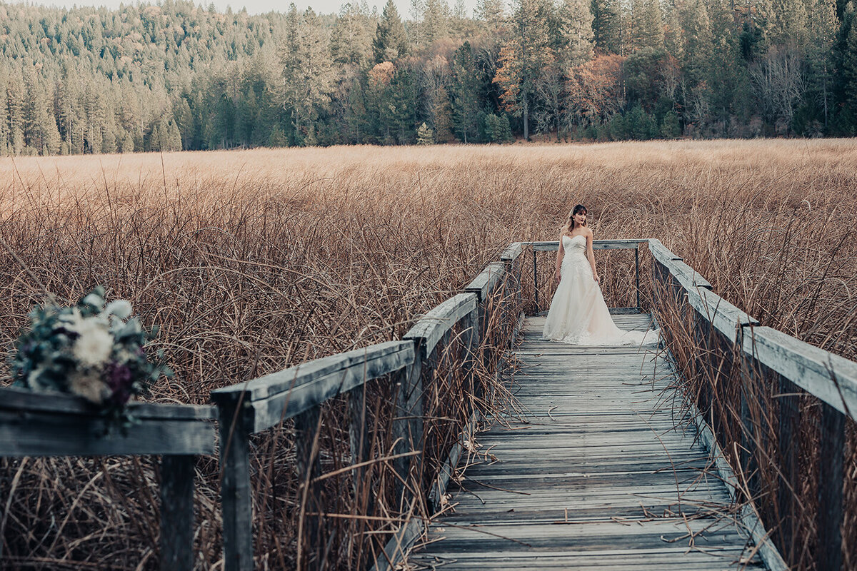 Bridal portrait on dock