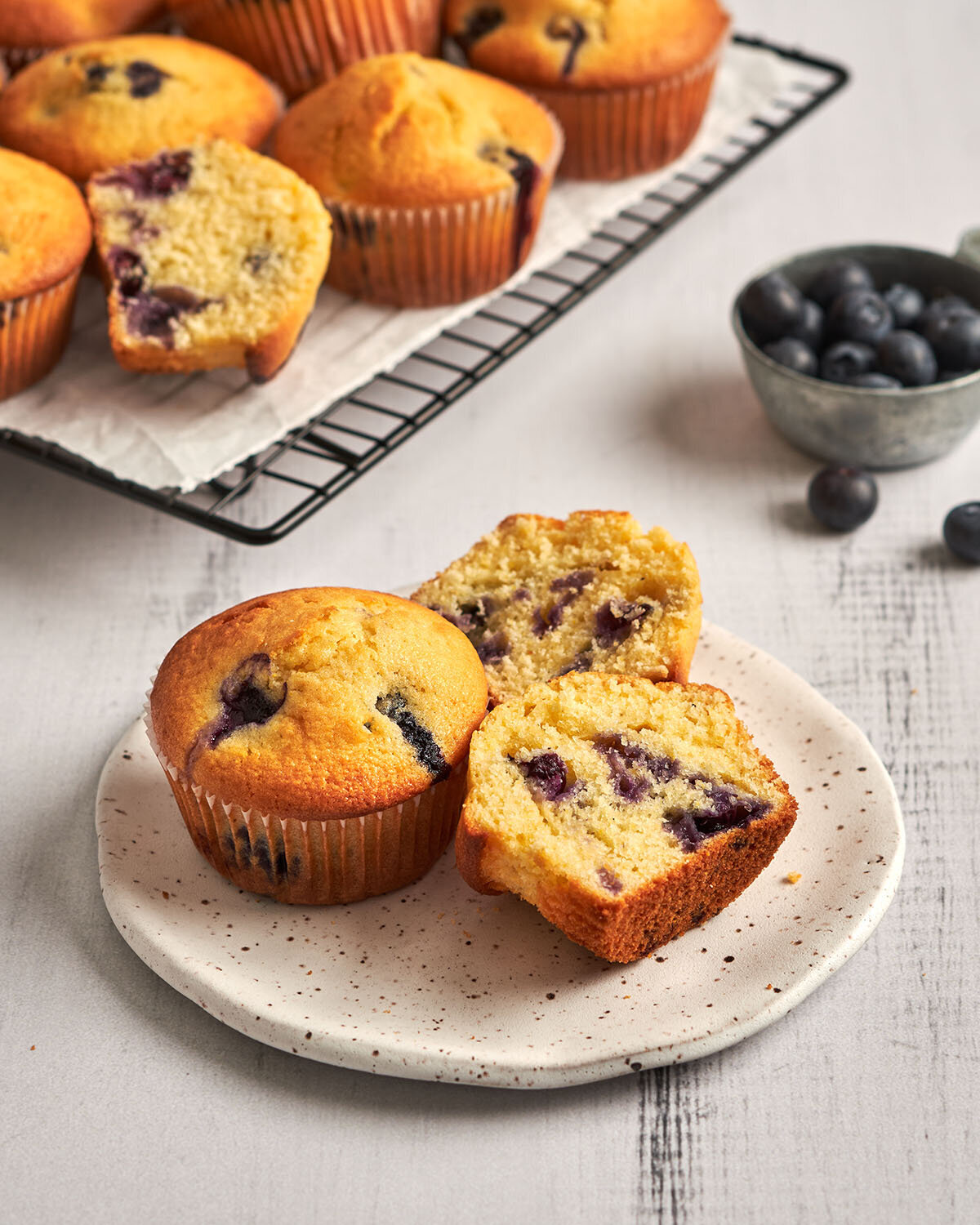 blueberry cornbread muffins - hero 04