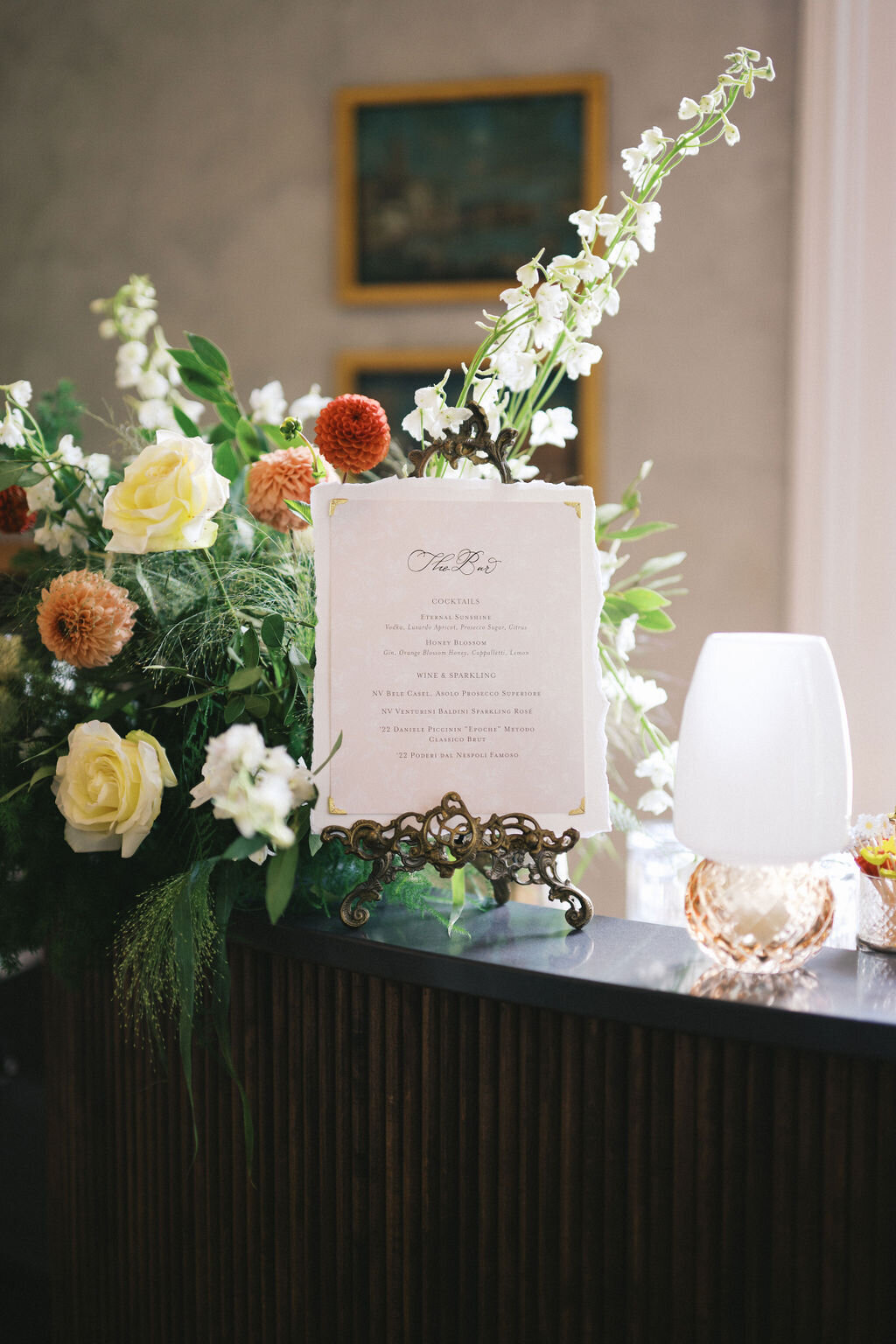 Vintage inspired bar sign _Heights House Fall Wedding_Katie Stoltz_Photography