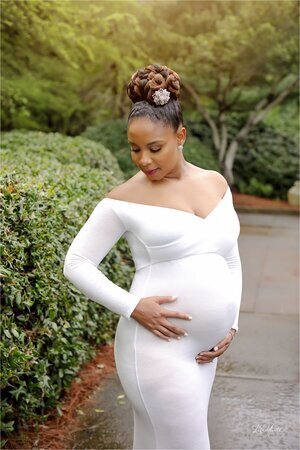White Maternity Dress in Charlotte