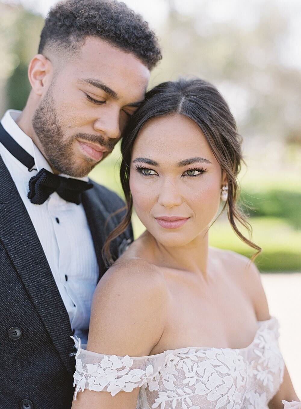 bride and groom portraits with natural glam makeup at cal-a-vie | Jacqueline Benét