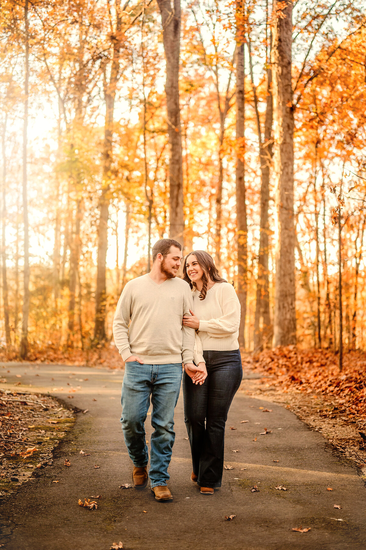 Engagement photos of couple at Jetton Park