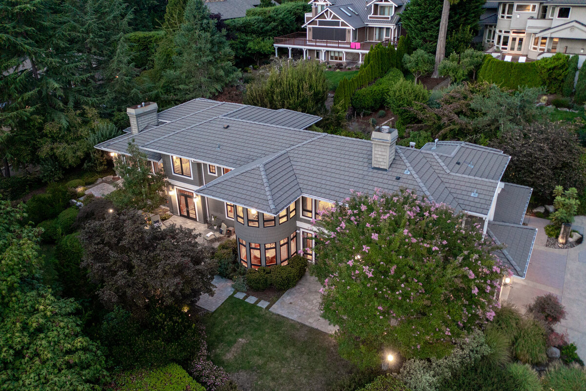 17 Drone Photography of Luxury home on Mercer Island for real estate agent