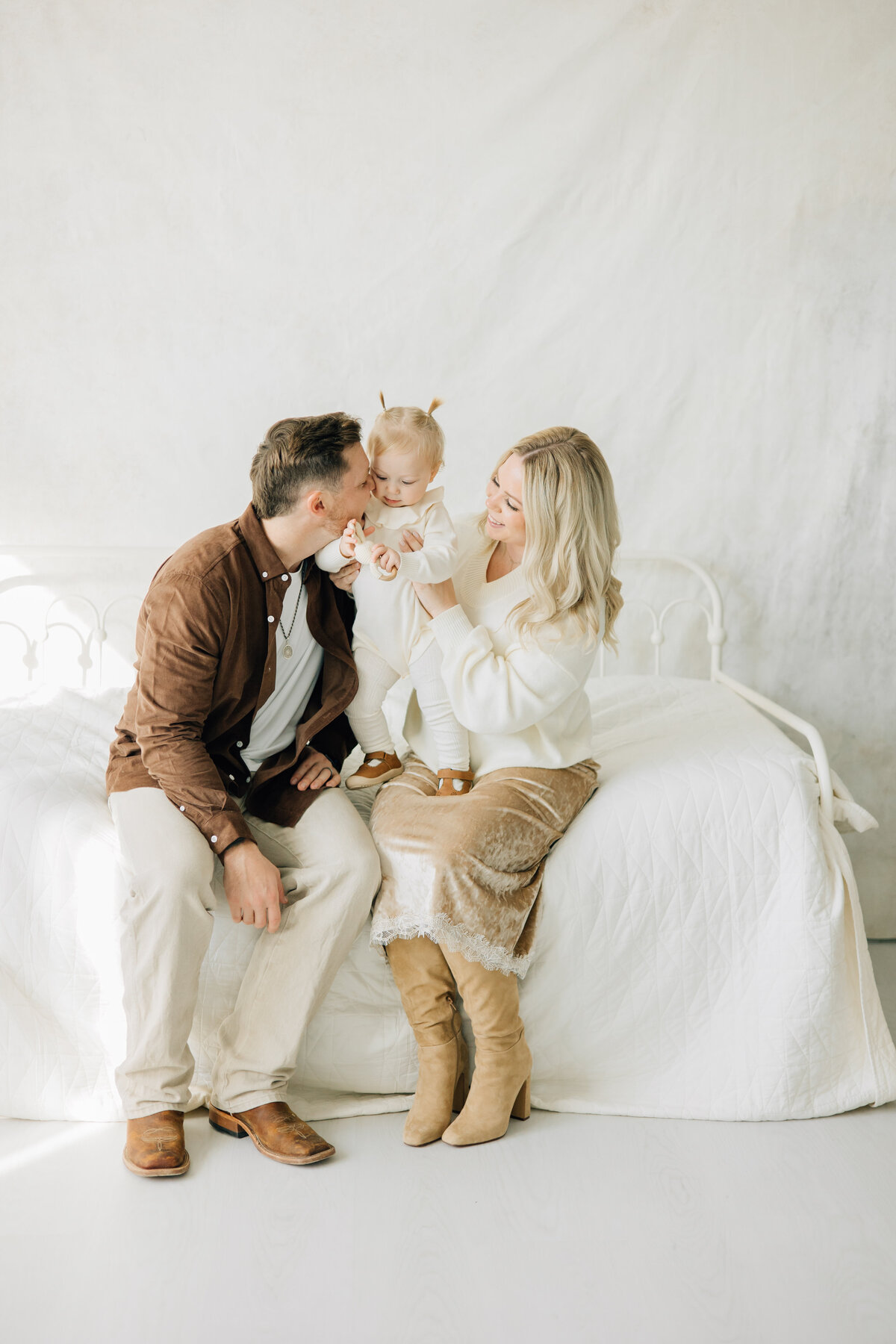Family in-studio session taking place in Lewsiville, TX