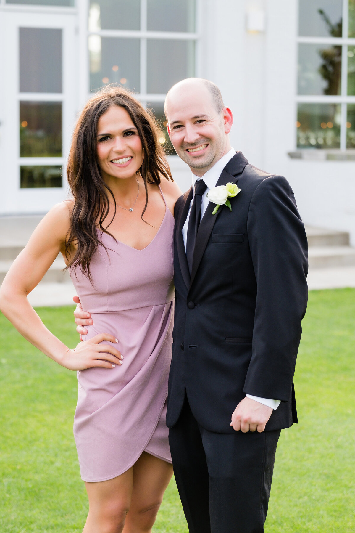 wedding couple at cocktail hour  Allegheny Country Club