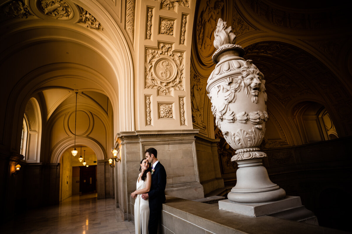 San Francisco City Hall Wedding Photo 4th Floor Balcony