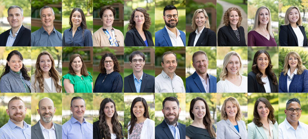 Group of outdoor headshots for corporate professionals
