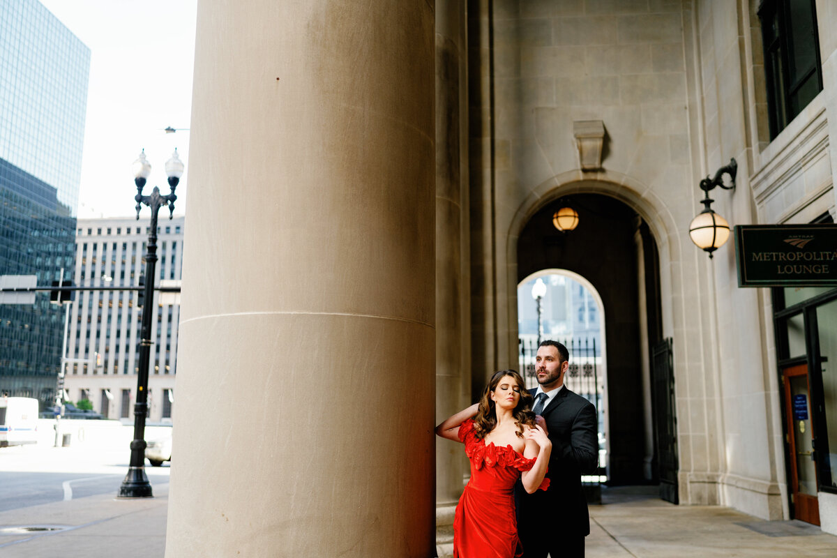 Aspen-Avenue-Chicago-Wedding-Photographer-Union-Station-Chicago-Theater-Engagement-Session-Timeless-Romantic-Red-Dress-Editorial-Stemming-From-Love-Bry-Jean-Artistry-The-Bridal-Collective-True-to-color-Luxury-FAV-61