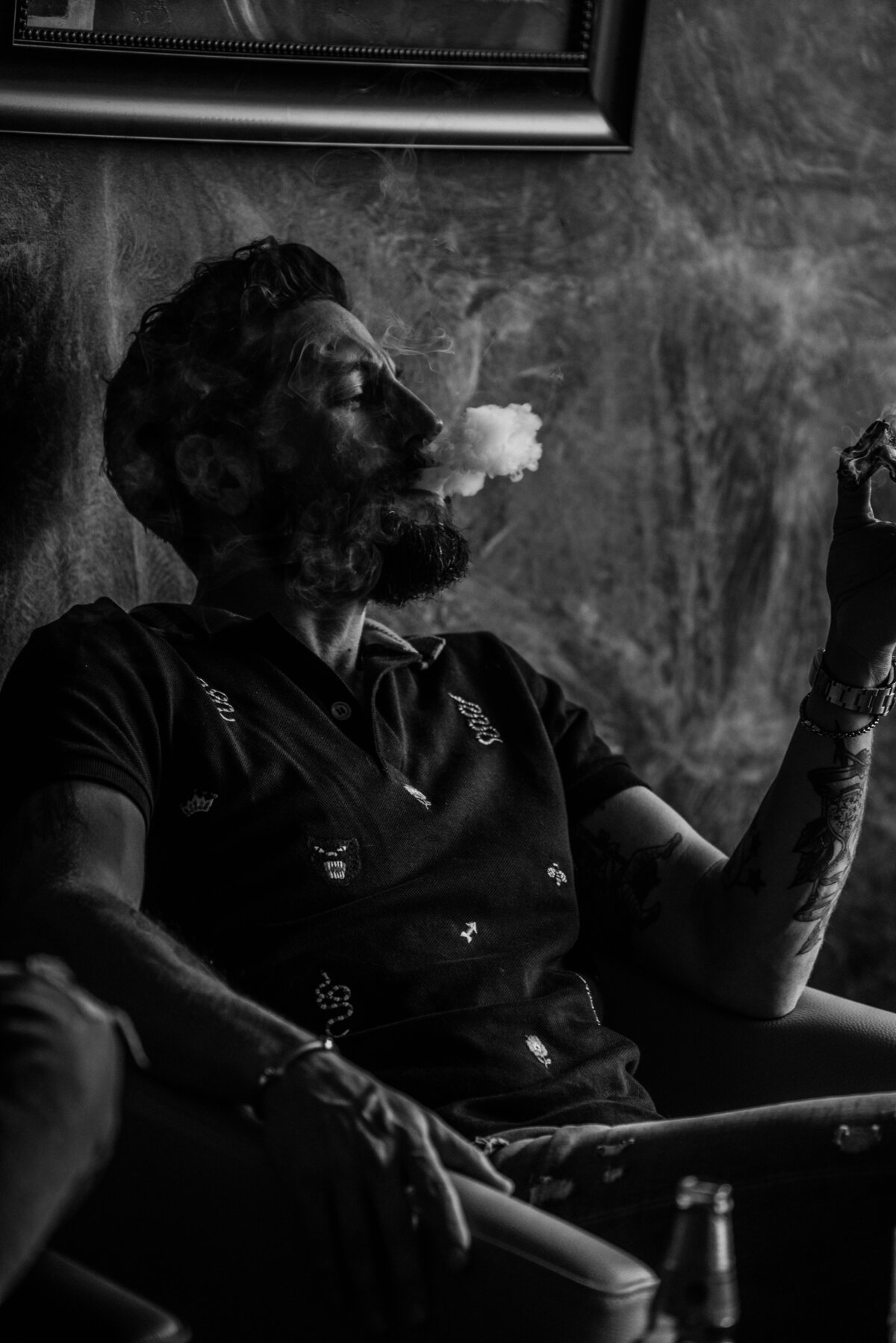 Matthew Ramsey smoking cigar
