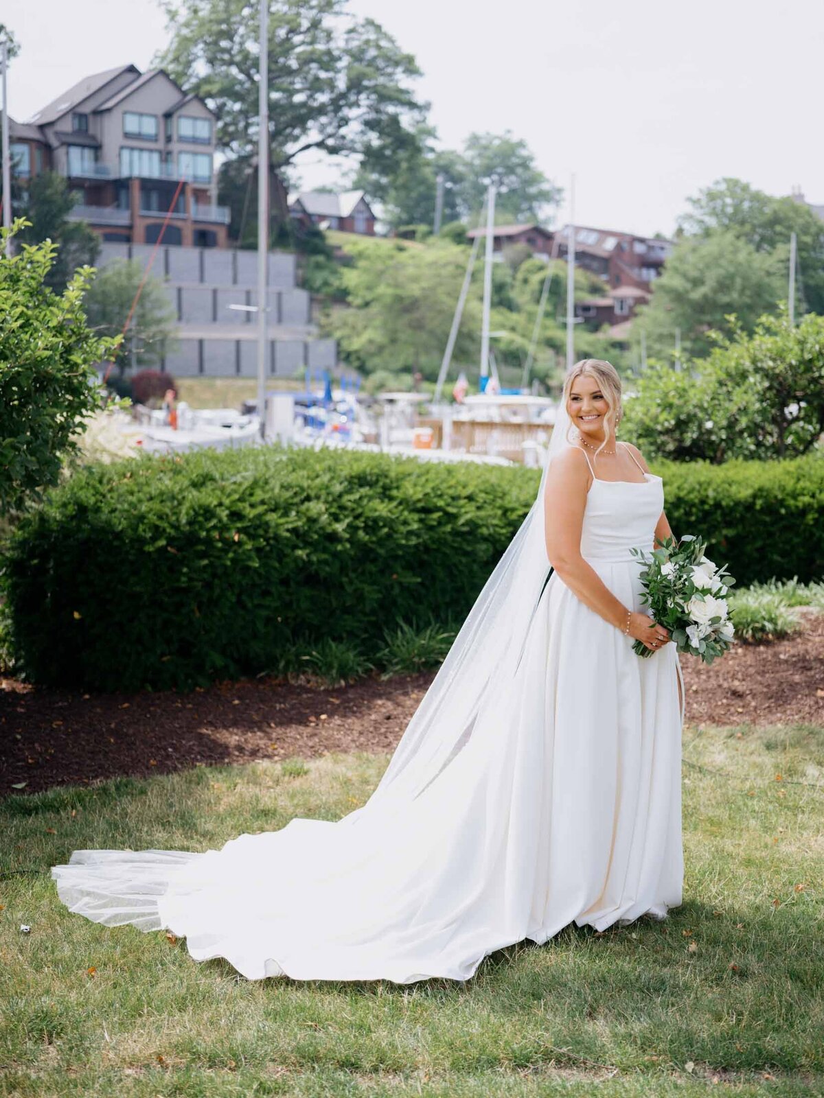 Timeless bridal portrait at Cleveland Yachting Club