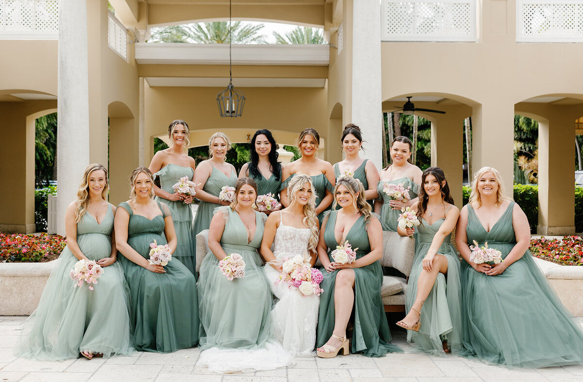 A stunning bridal party portrait at Cheeca Lodge wedding venue.