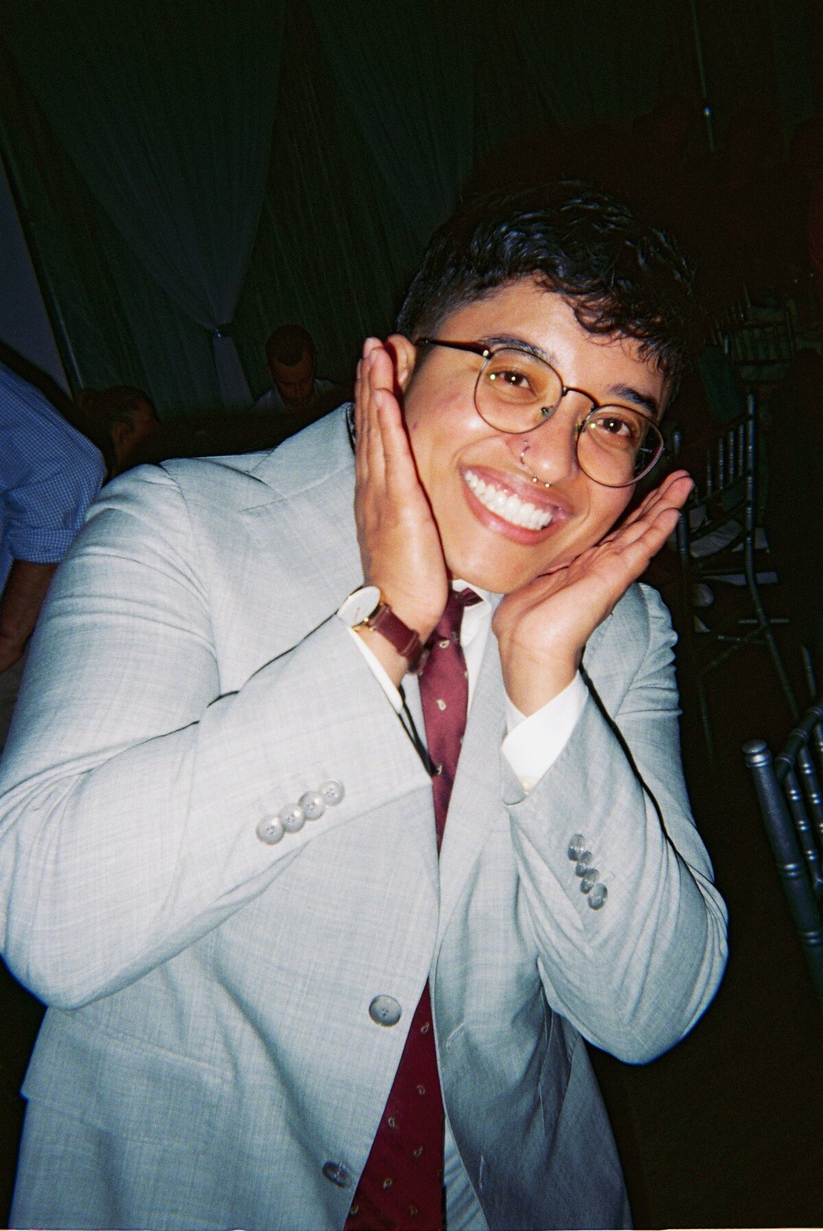 happy wedding guest