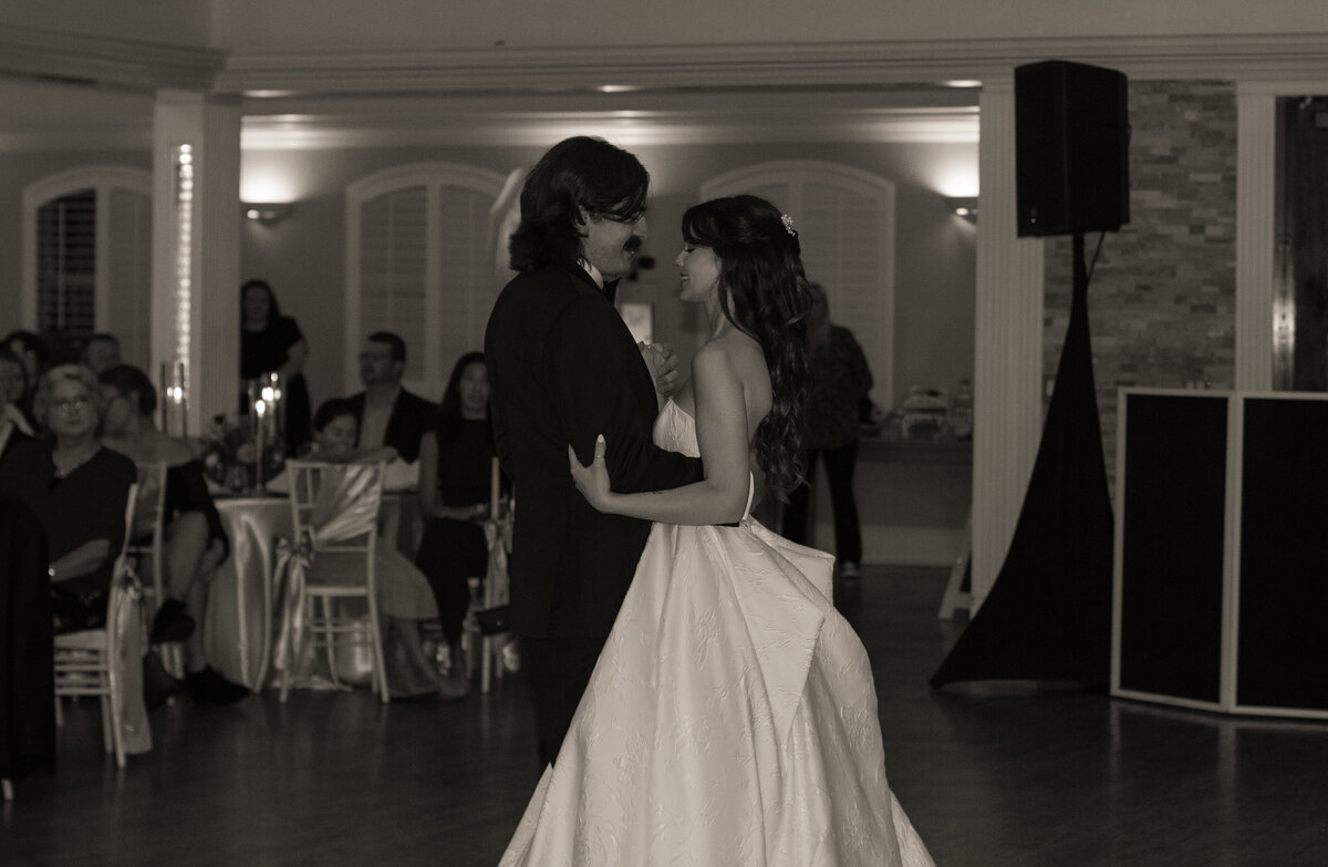 bride and groom first dance wedding candid 