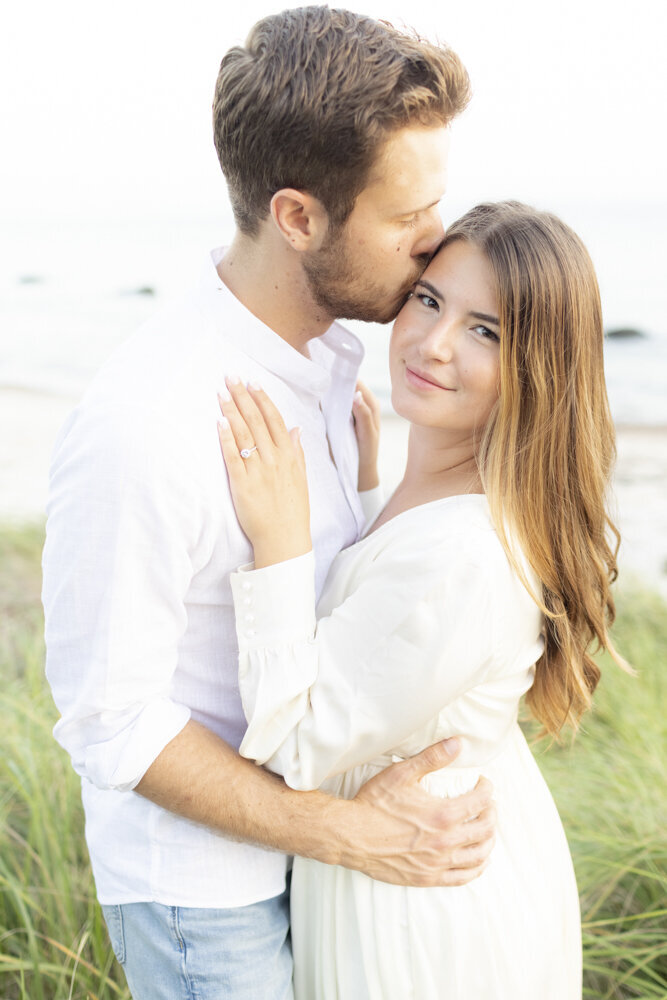 romantic engagement session in Harkness Park with Rachel Girouard