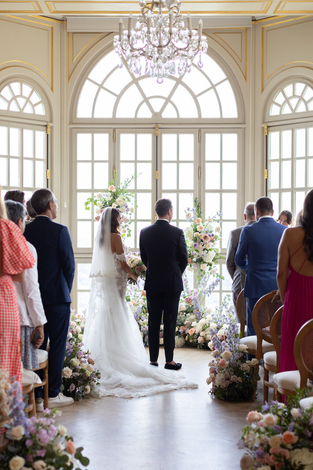 Bride and husband wedding photography at Chateau Saint Georges during the vows