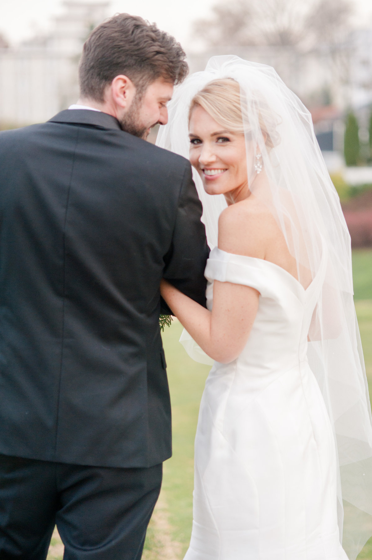 Bride and groom at Washington Golf and Country Club luxury Washington DC wedding