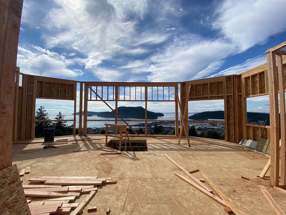 home under construction with ocean view