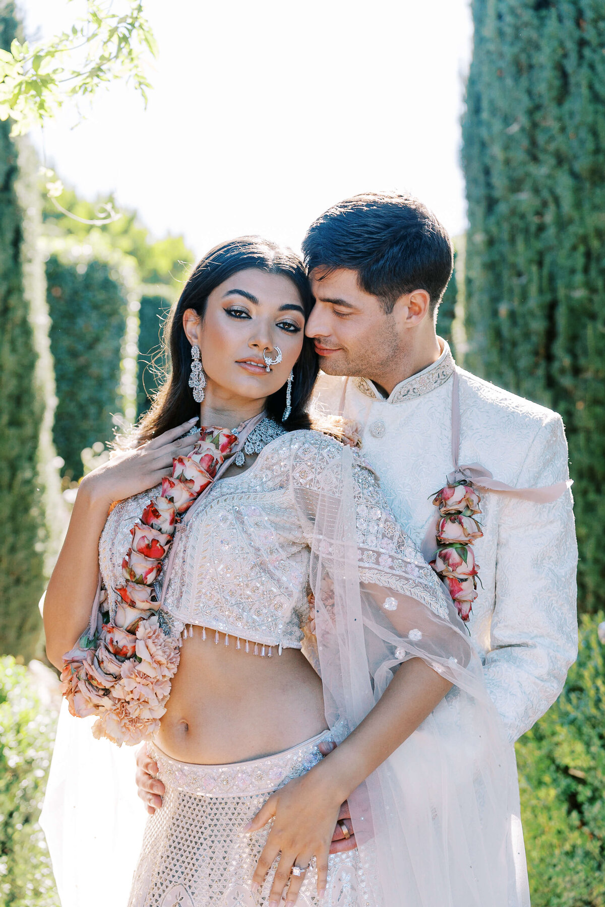 Bride and Groom holding eachother