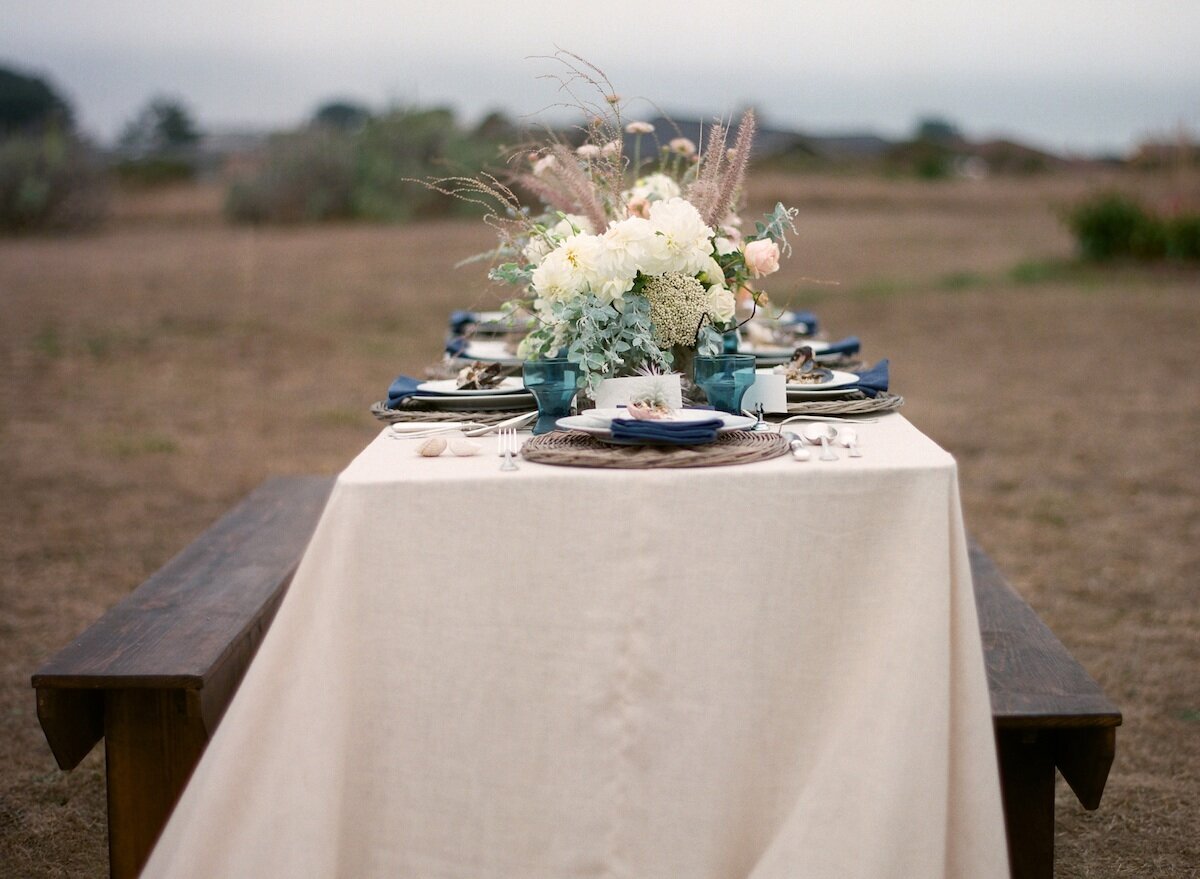 long table with flowers