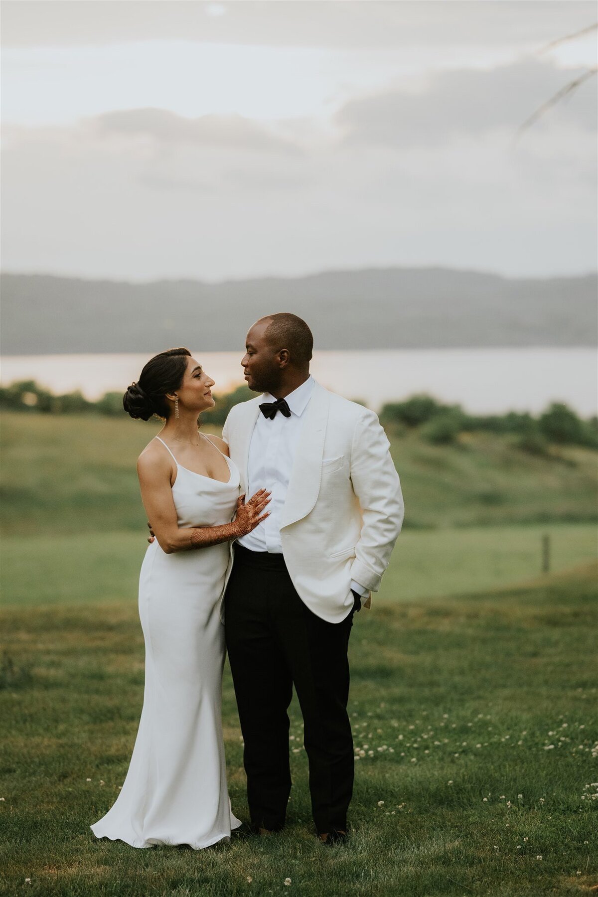 Bride and Groom outside at Ankony Carriage House in the Hudson Valley