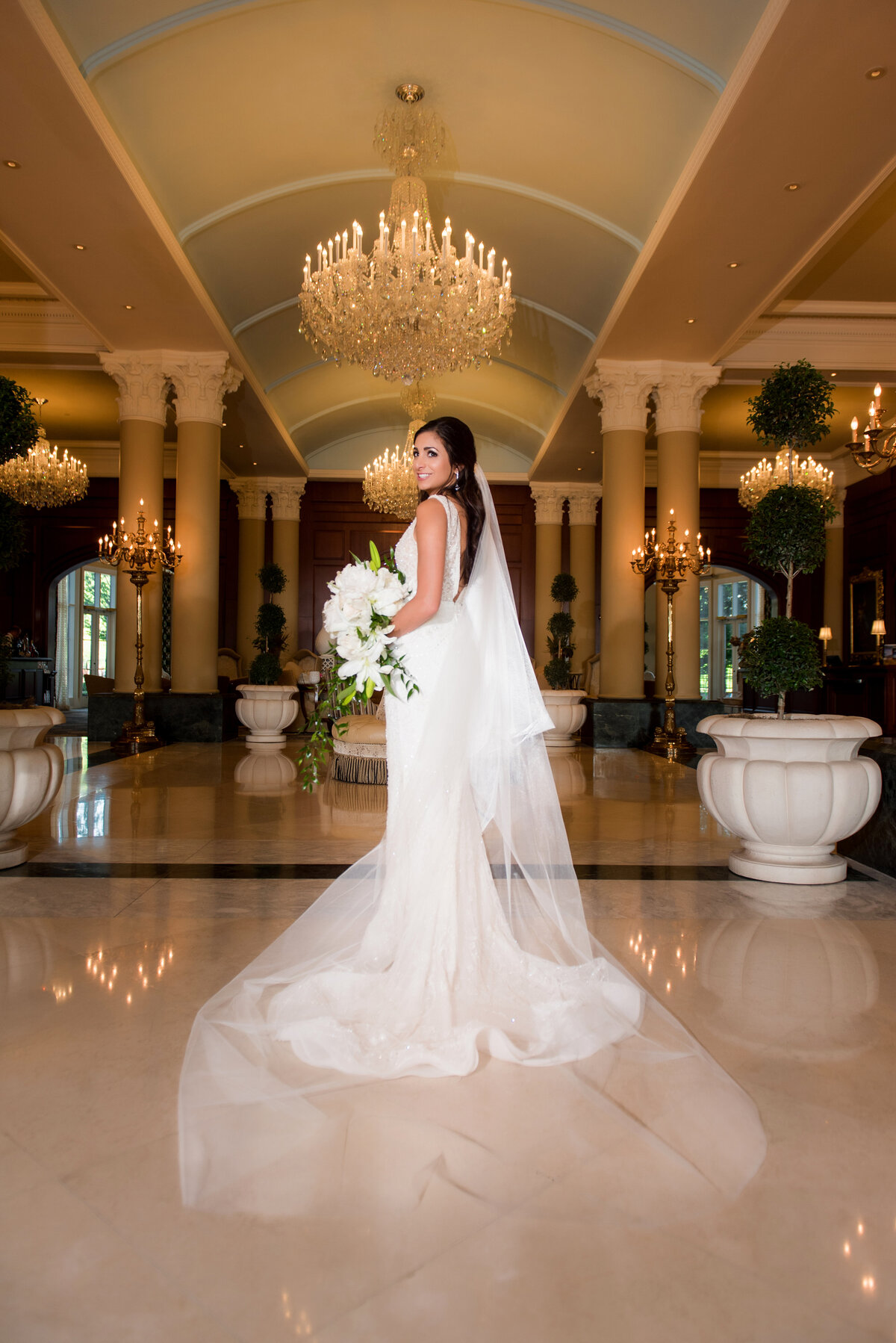 wedding photo in the chateau of nemacolin resort