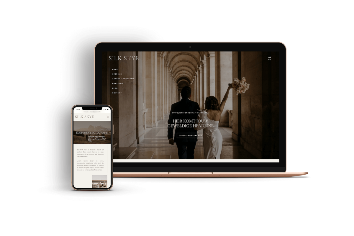 Showit website template voor bruiloftfotografen
