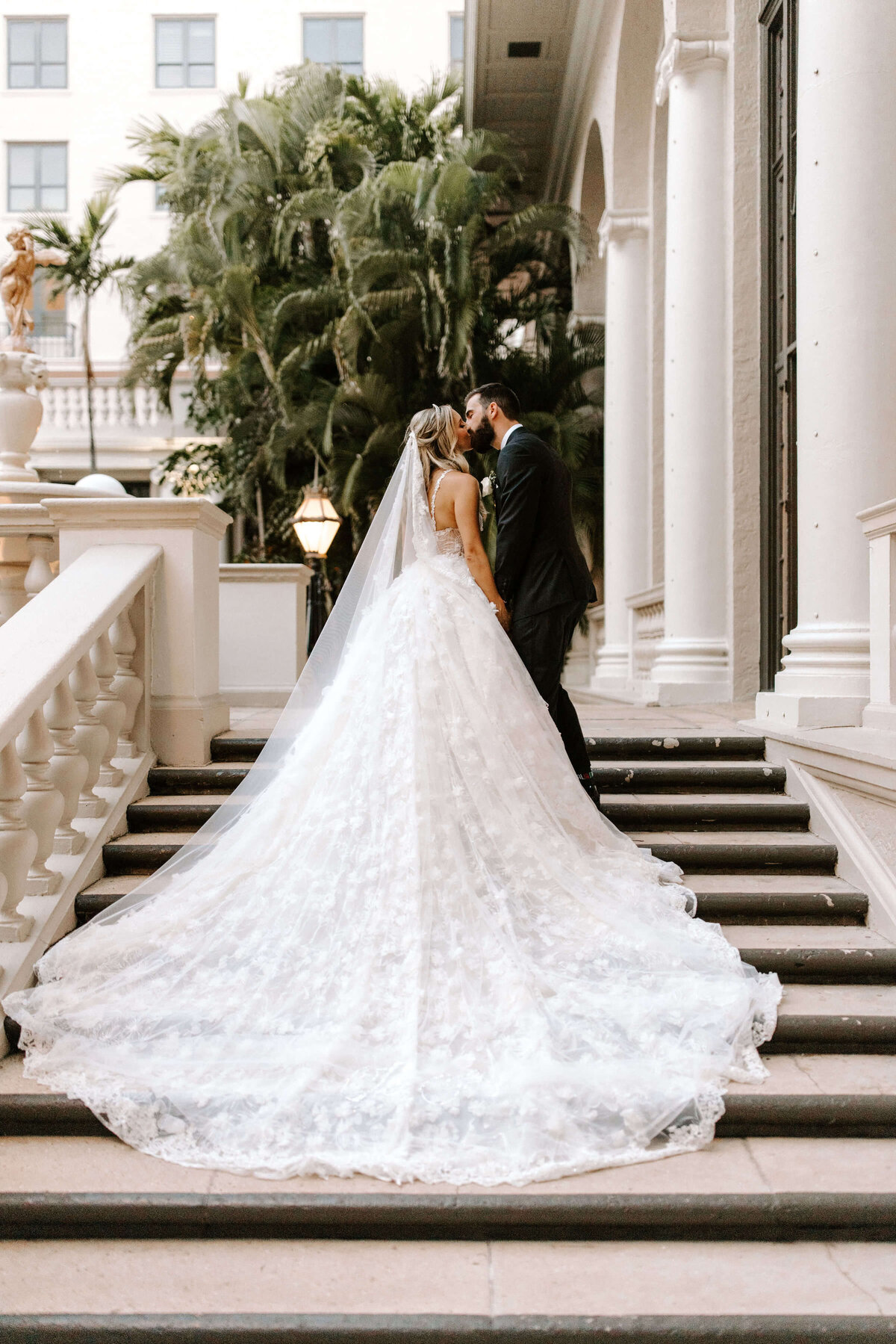Bride and Groom Kissing