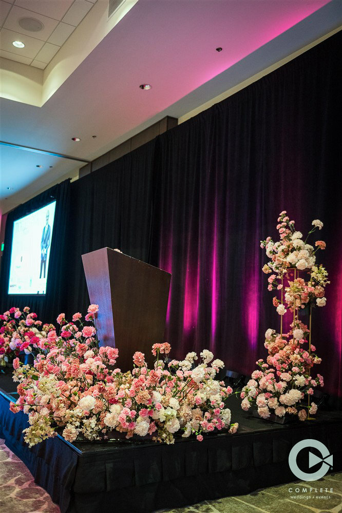 NACE Milwaukee Tickled Pink Soiree stage florals david caruso-5