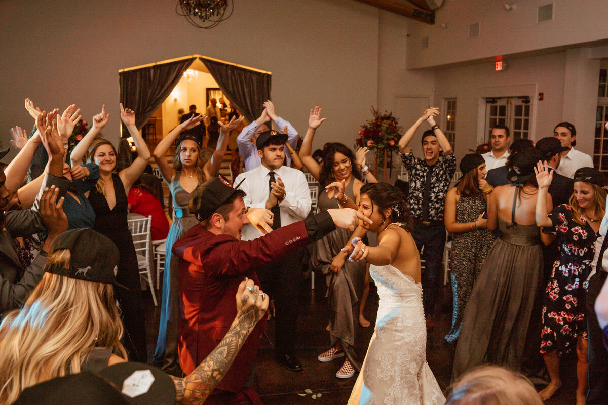 Dance party at wedding reception