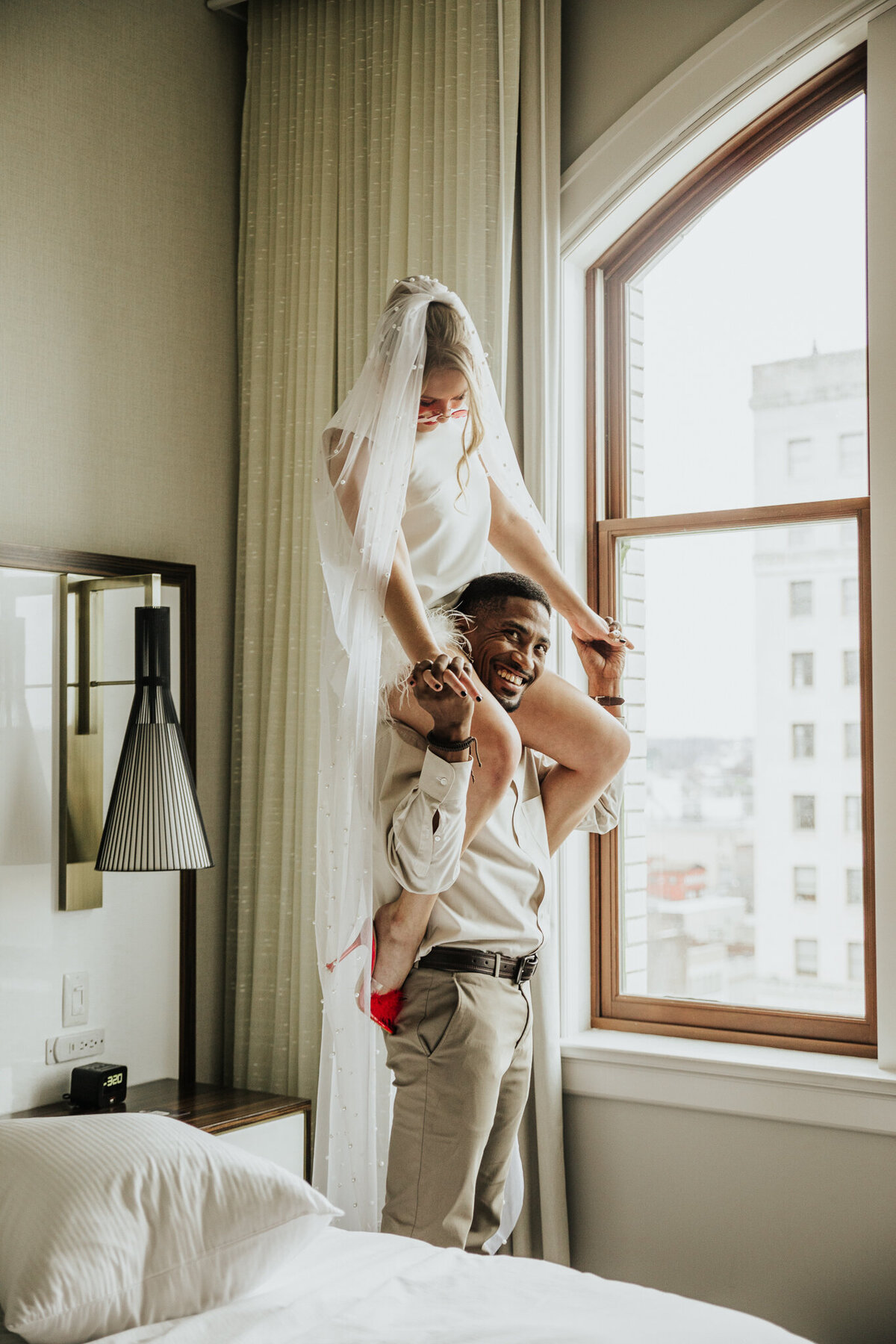 Fancy hotel elopement fun