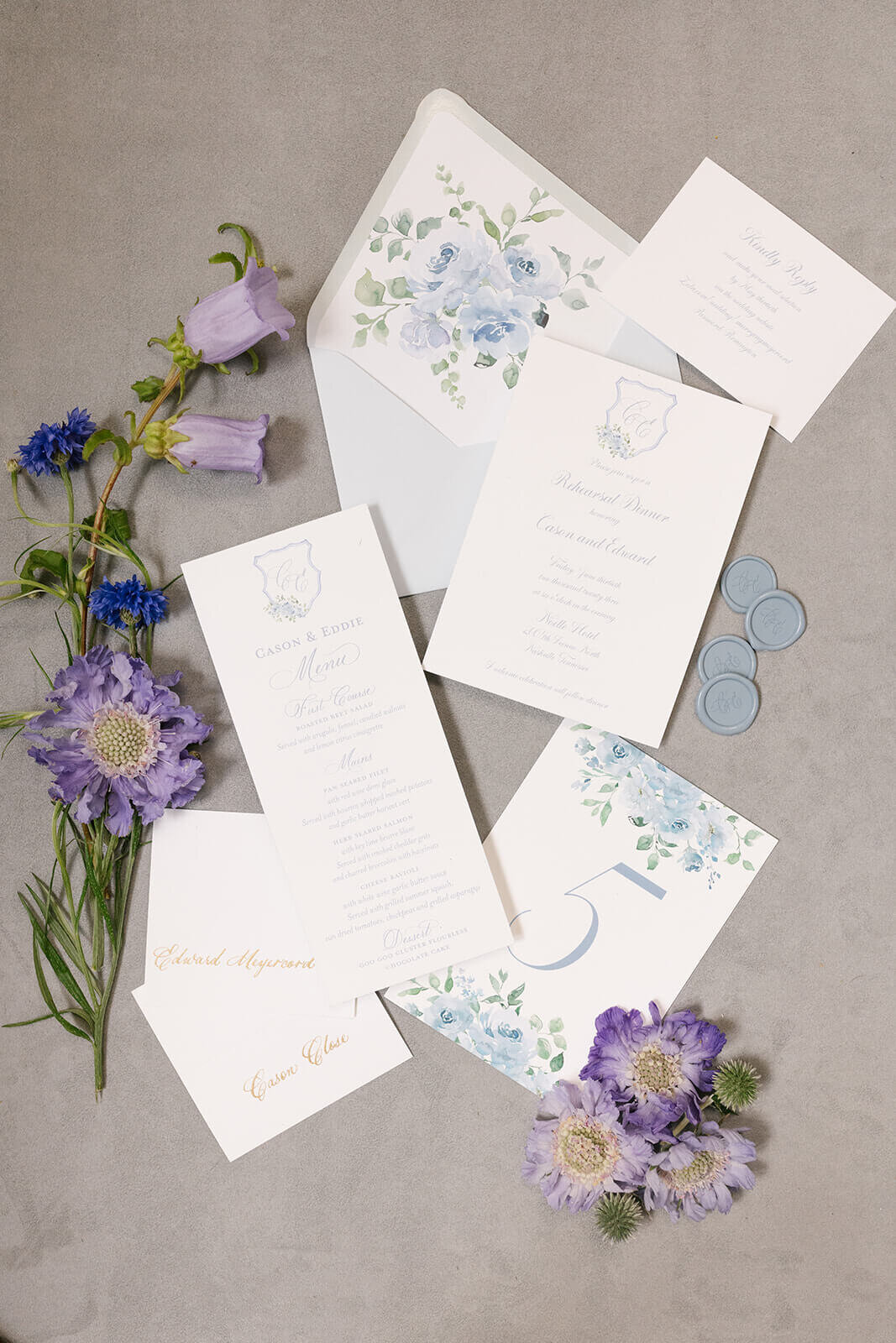 01.nashville-welcome-party-noelle-hotel-blue-and-lavender-modern-vintage-events