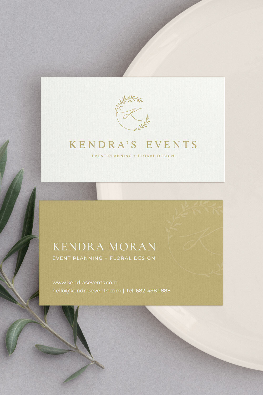 business card design for luxury wedding planner