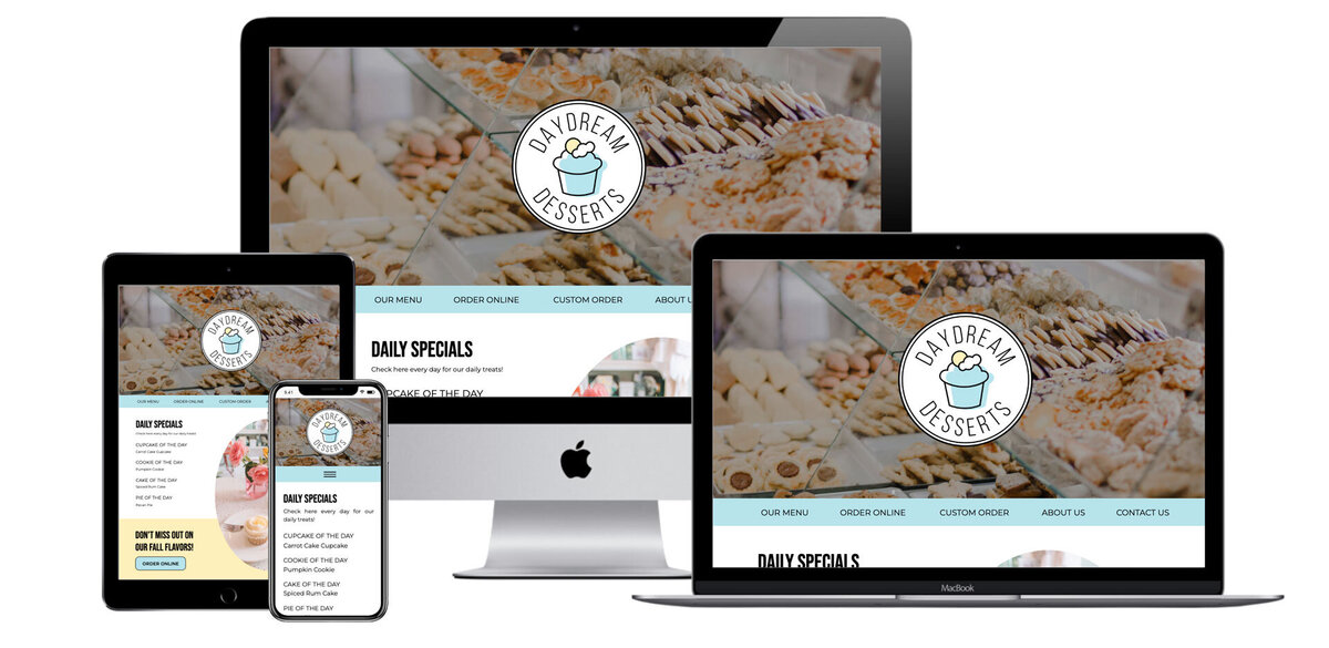 Daydream Desserts Responsive Website on Multiple Devices