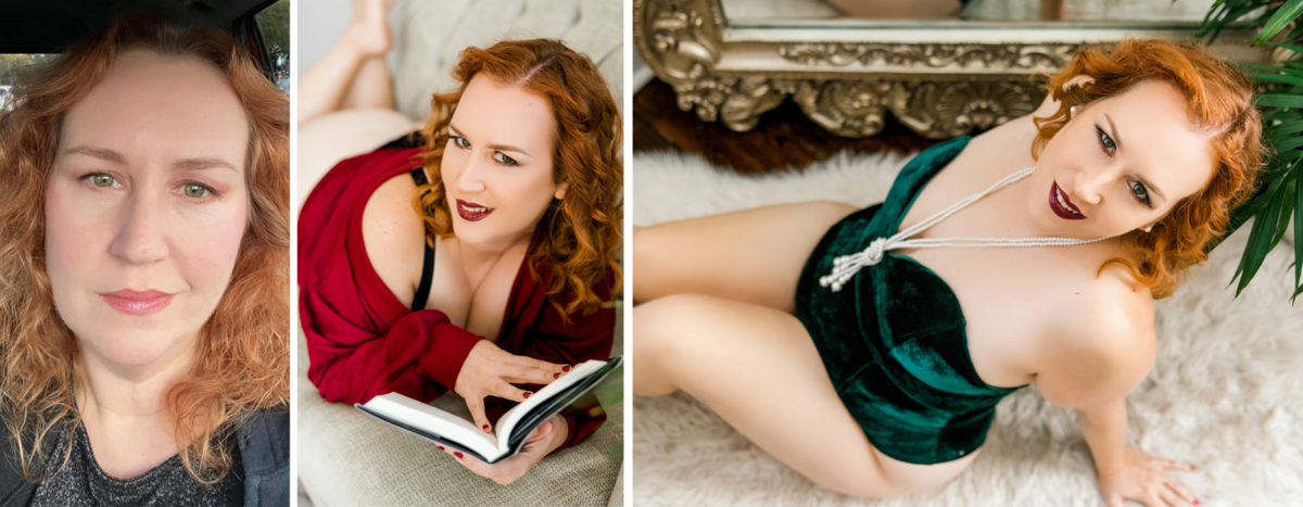 before and after boudoir shoot woman