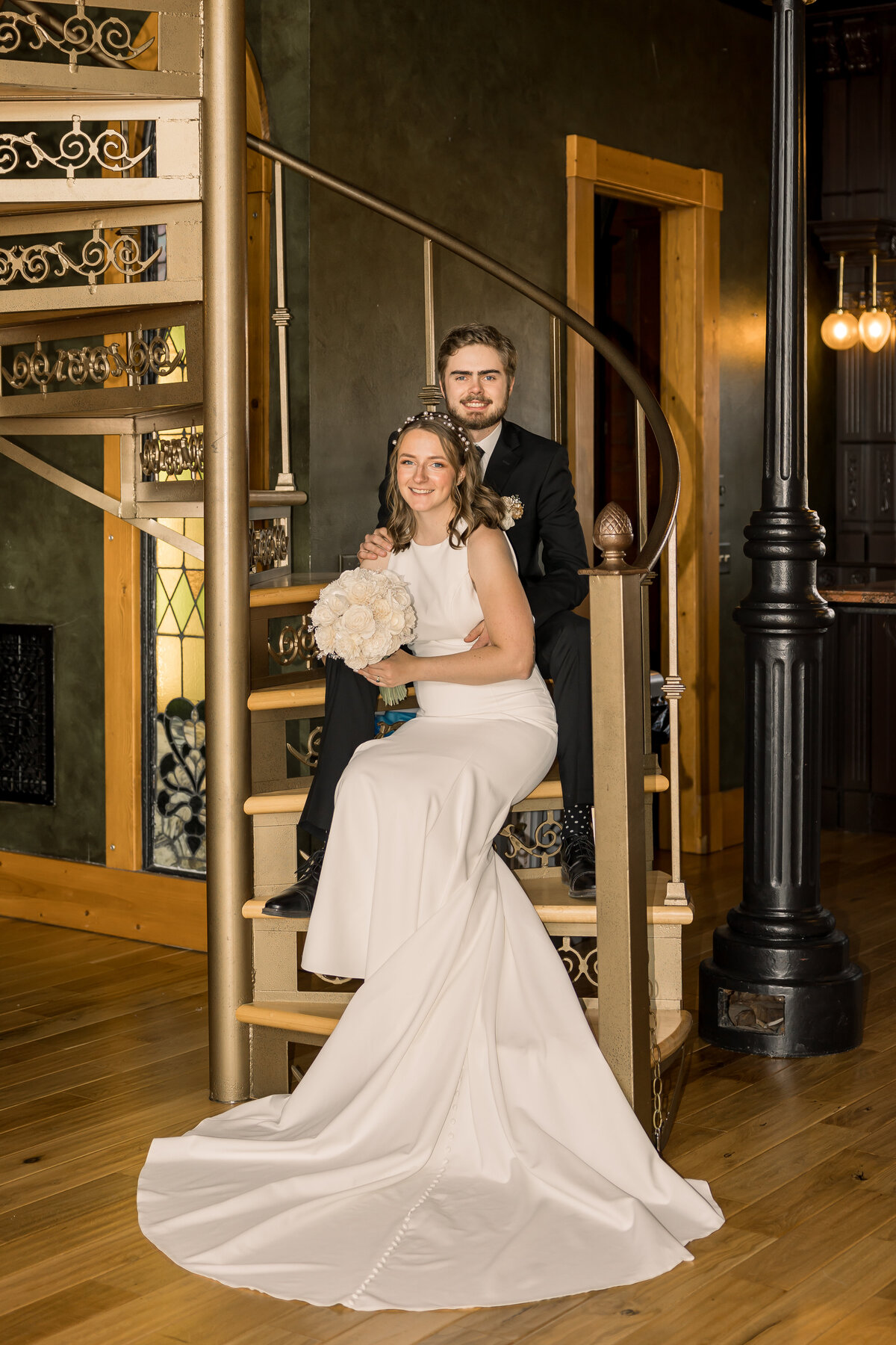 Bride and groom wedding portrait at Crooked Willow wedding venue in Central MN