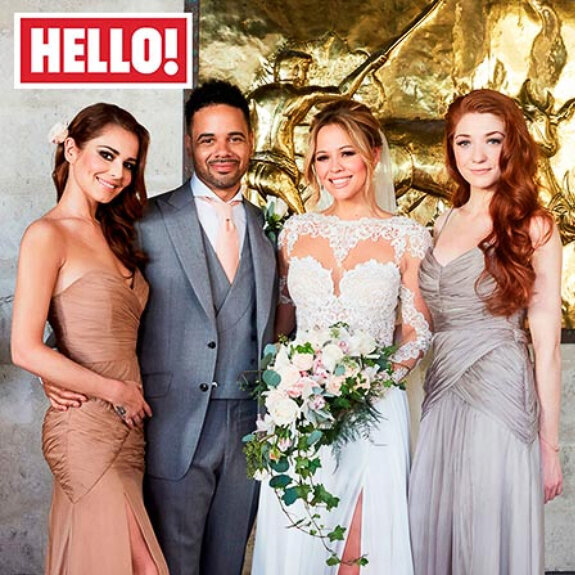 A magazine cover for a celebrity wedding in Barbados for Kimberley Walsh with Cheryl Cole as a bridesmaid.