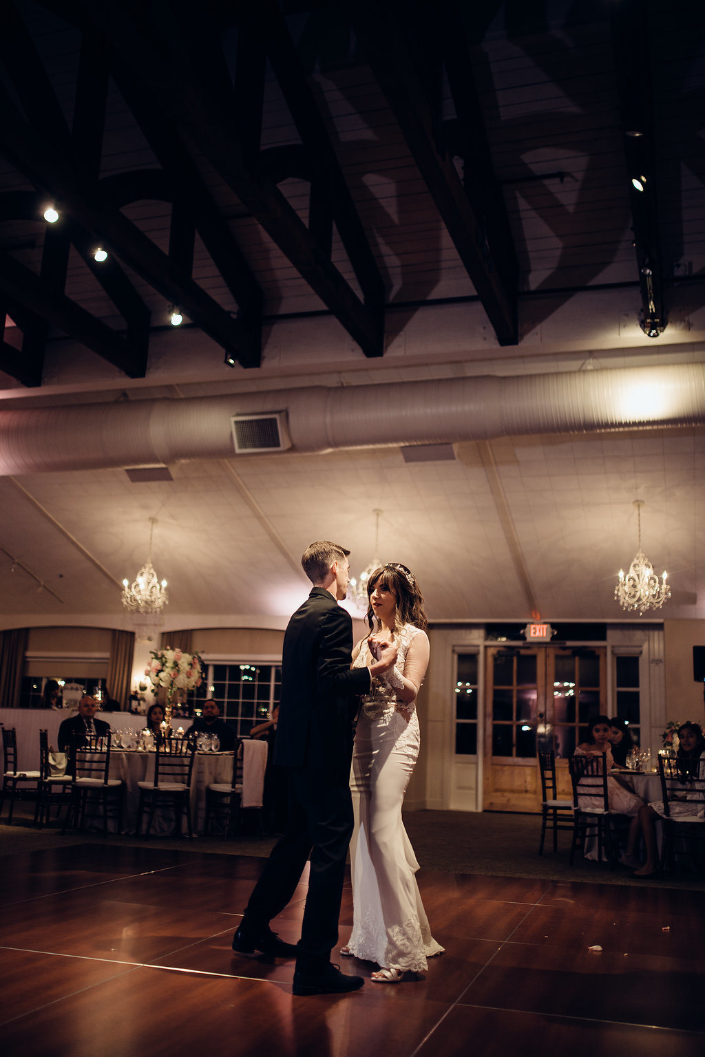 Wedding Photograph Of Bride And Groom Slow Dancing Los Angeles