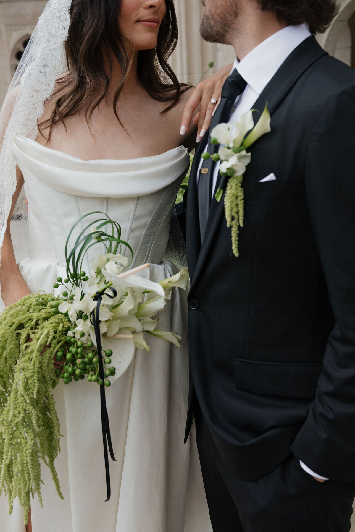 Bride and Groom Bakken basque waist dress