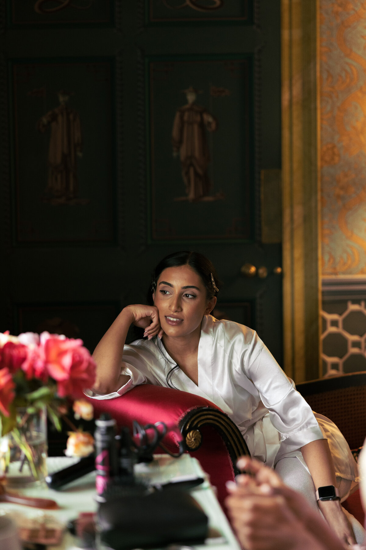 Bridal prep at Sezincote wedding