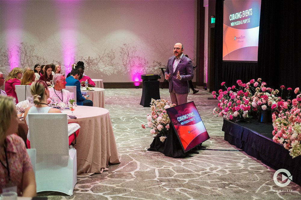 NACE Milwaukee Tickled Pink Soiree stage florals david caruso-9