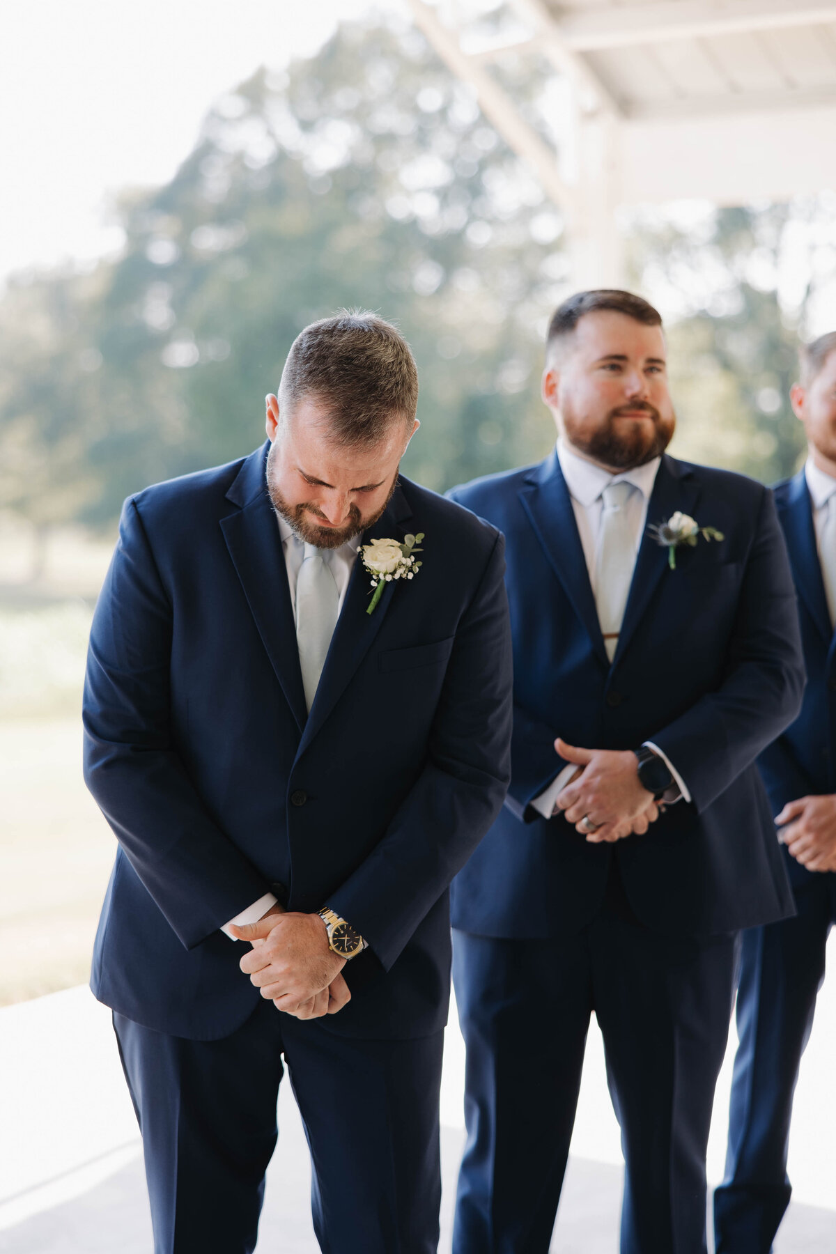 groom emotional after seeing his bride