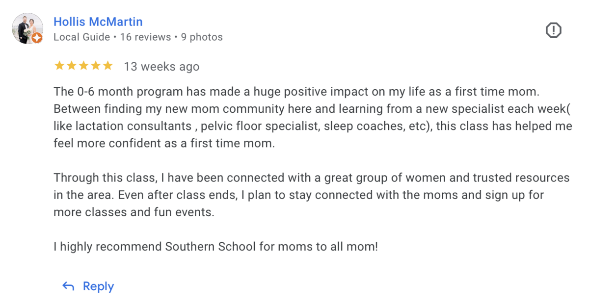 Google testimonial
