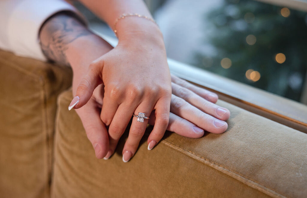 Ring shot, engagement photos in Savannah