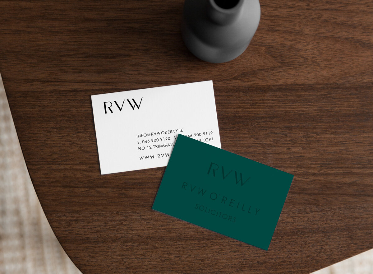 RVW blod clean business card deisgn for custom brand project.